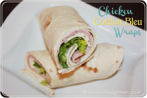 Chicken Cordon Bleu Wraps