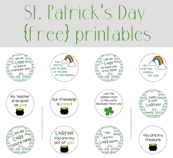 St. Patrick's Day Free Printables